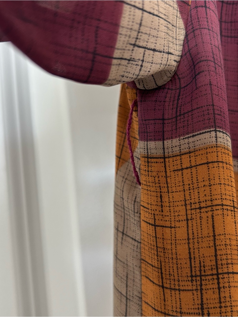 Leslie Fay Colorblock Midi Dress in Red, Burgundy & Mustard - Picture 6 of 11